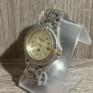 Vintage Two-Tone Fossil Stainless Steel Men’s Watch With New Battery